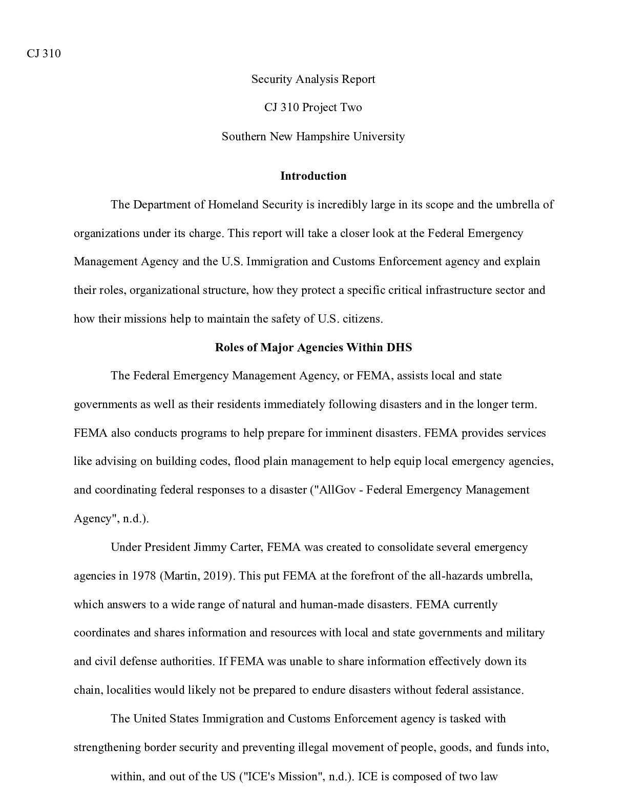 Preview image for CJ 310 Project w7.docx  CJ 310  Security Analysis Report CJ 310 Project Two   Southern New